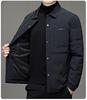Men's White Shirt-Style Duck Down Jacket: Single-Breasted, Lapel, Warm, Business Casual Coat for Middle-Aged.