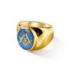 8K Gold and Blue Masonic AG Ring Men's Vintage Stamp Ring 2026