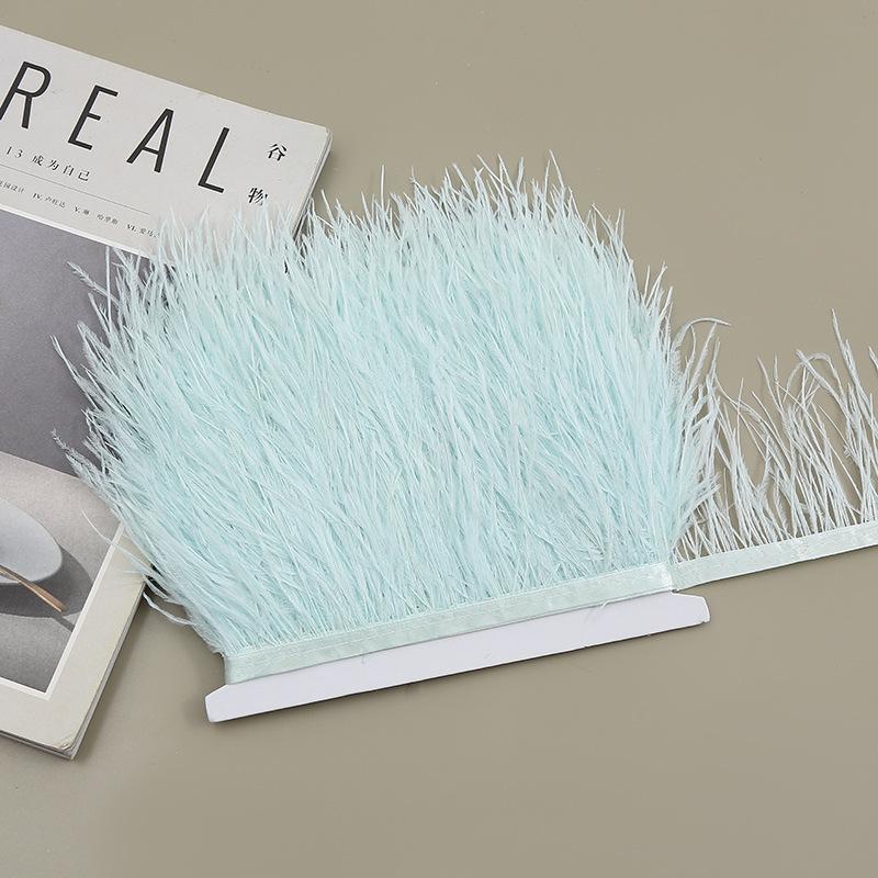 Color 8-10 Cm Ostrich Hair Cloth Edge Clothing Cuffs Hem Ostrich Feather Strips Cloth With Accessories Lace