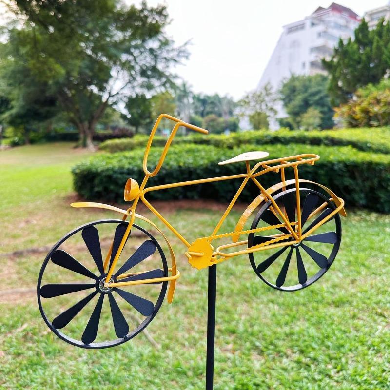 Fahrrad Gartendeko, Fahrrad Metall Windspiel, Vintage Outdoor Gartendeko, für Outdoor Rasen Eisenkunst Skulpturen Statuen Dekorationen