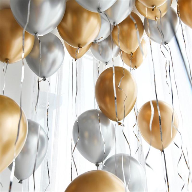 Romantic Metallic Balloons Set for Weddings, Bedrooms, and Birthdays