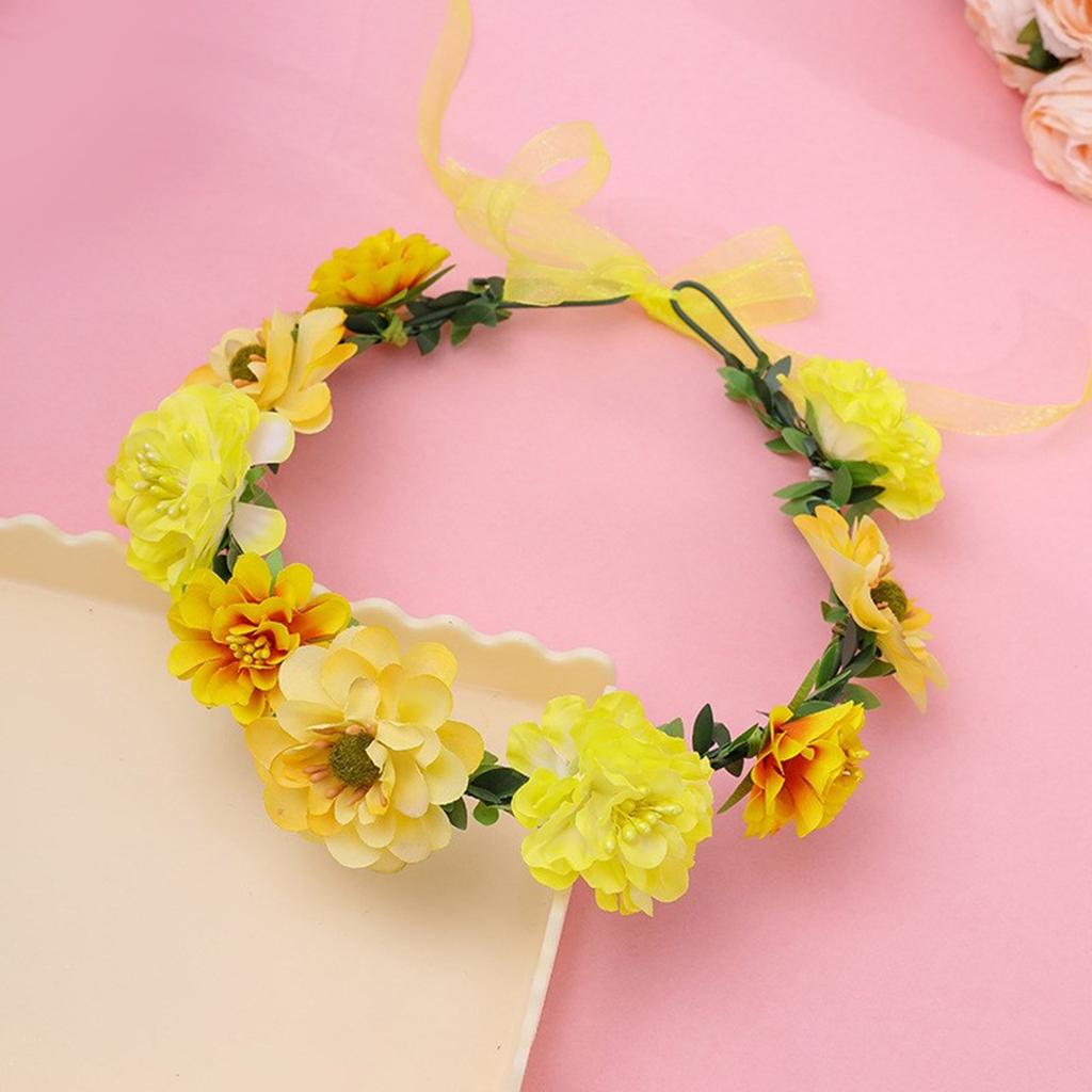 Bride Flower Crown For Wedding Floral Garlands Crown Hair Wreath Bright Color Flower Headbands Women Bride Headwear