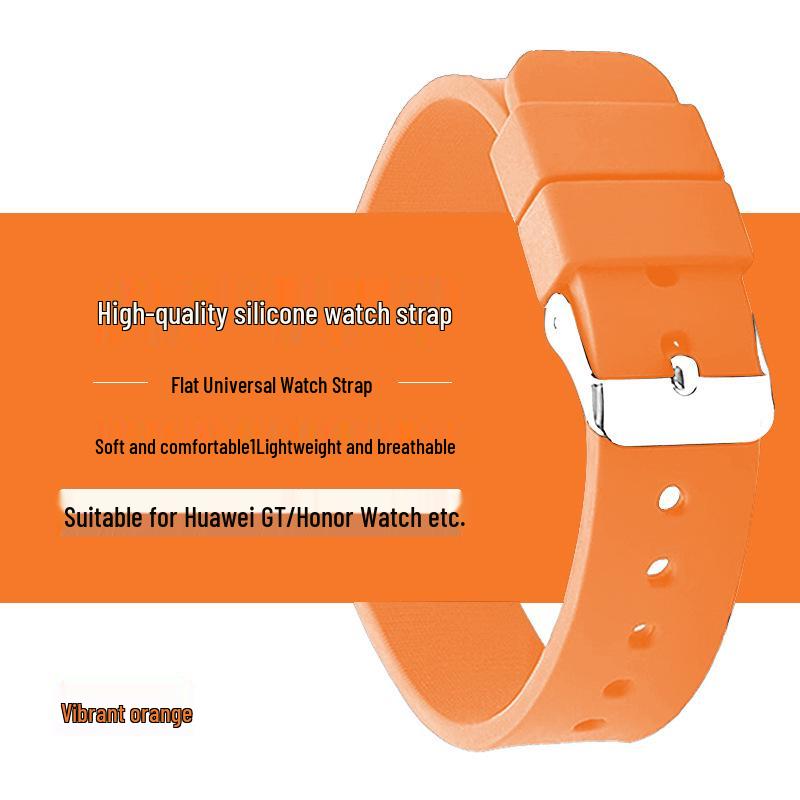 Waterproof Sport Silicone Strap for Huawei GT3/4, Garmin, Samsung Smartwatches (22mm)