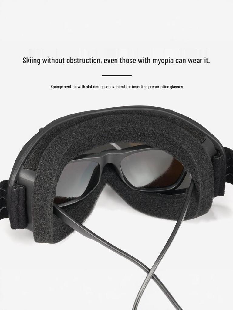 Double-Layer Anti-Fog Spherical Ski Goggles with Myopia Clip & UV Protection for Snow Sports