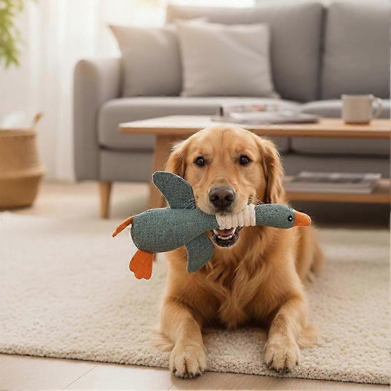 Indestructible Duck Dog Toy, Squeaky Interactive Plush for Aggressive Chewers, Tough Chew-Proof Toy for Medium Dogs