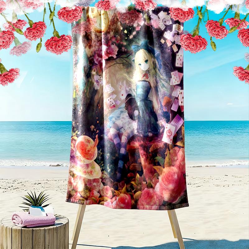 Rabbit's Heart Beach Towel Beach Soft Seaside Quick-drying Swim Towel Outdoor Pool Towel Printing Outdoor Picnic Beach Mat Comfort Fashion