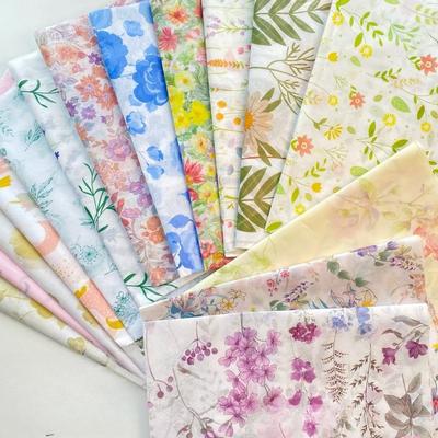 10pcs 50*70cm Purple Romantic Floral Gift Wrapping Paper Tissue Paper Festive Flower Baking Decorative Paper DIY Without Ribbons