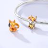 Charms Copper Cute Yellow Squirrel Heart-Shaped Beads Fit Charm Plata Original Bracelet Beads Women Jewellery Making Diy