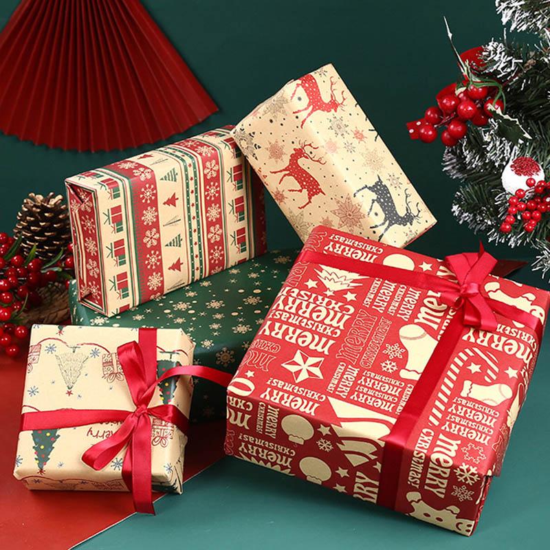 1pcs Christmas Gift Wrapping Paper Xmas Tree Snowflake Christmas Gift Box Packaging Paper DIY Craft Paper for Birthday Party Wedding Christmas
