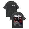 Rapper Anuel AA Double Sided Print T-shirts Men Women Clothing High Quality Vintage Washed T-shirt Fashion Casual Cotton T Shirt2