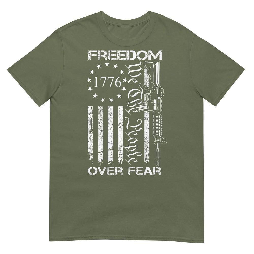 Freedom Over Fear Pro Gun Usa Flag 2nd Aunisexdunisext Tshirt