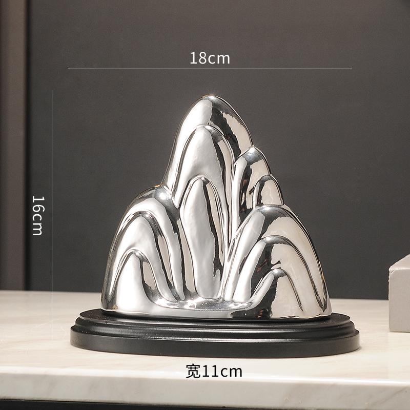 Golden/silver Mountains Ceramic Crafts Statue Desk Decoration Ornaments Creative Landscape Sculpture Room Aesthetic Decor