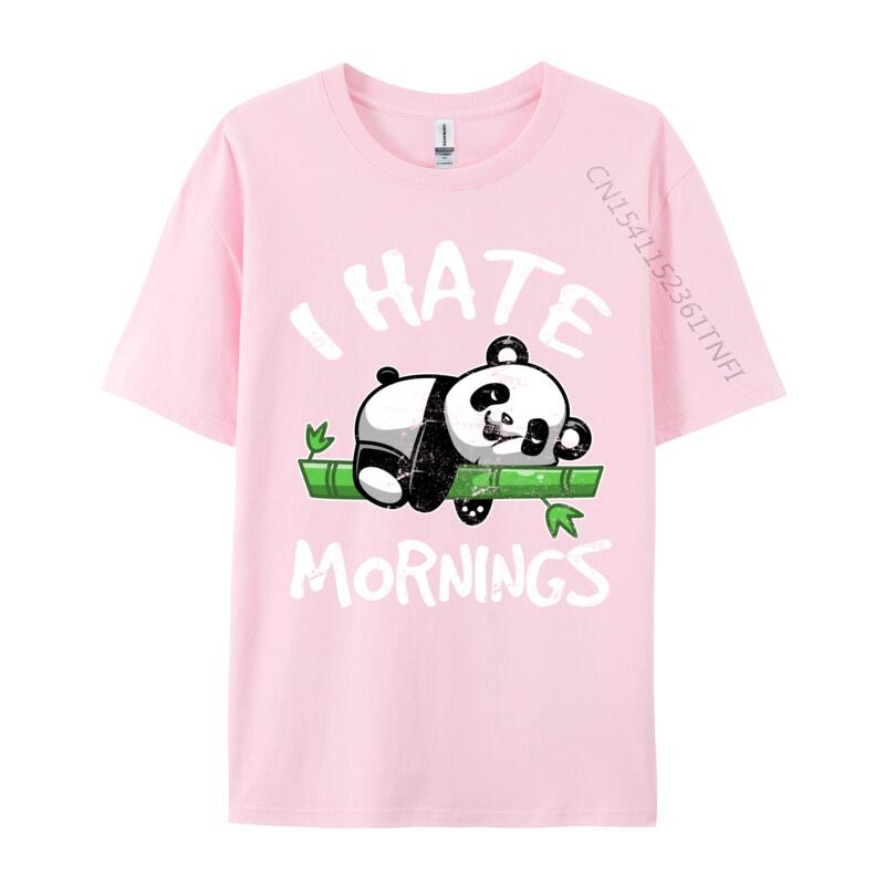 I Hate Mornings Cute Panda Bear For Panda Lover Printing T Shirts Wholesale ONeck 3d Printed Cotton Unisexs Tops Tees