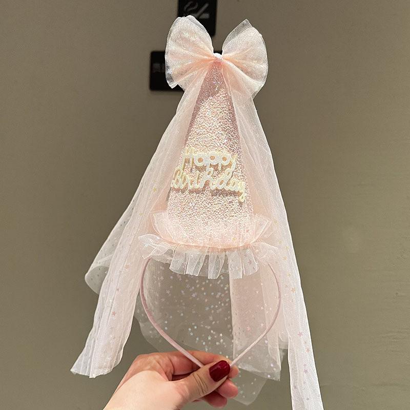 Princess Fairy Rhinestone Headband & Veil Set for Girls - Three-Dimensional Design