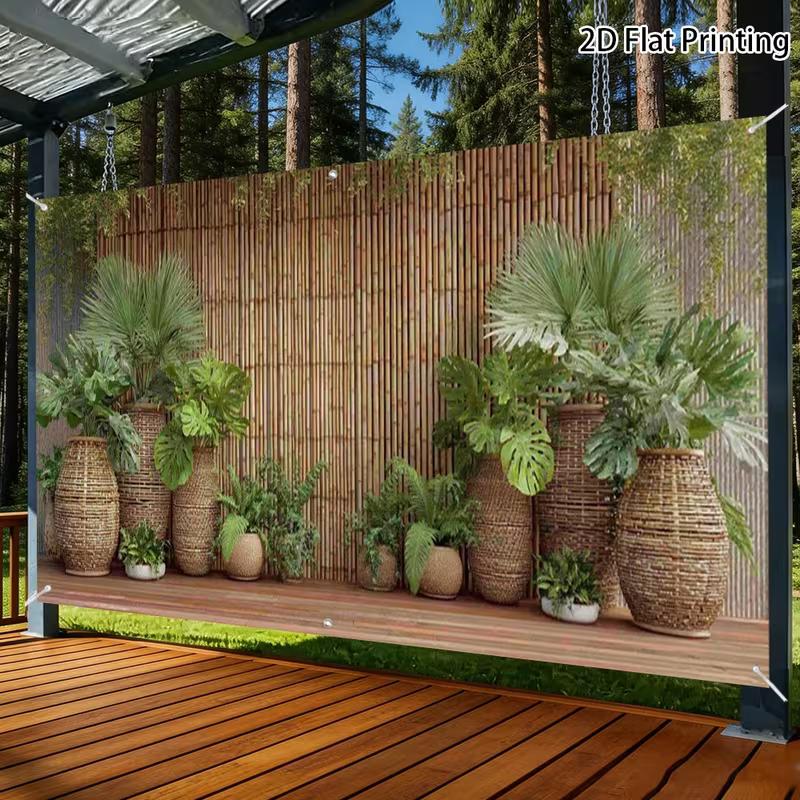 

2D Bamboo Wall & Greenery Backdrop Patio Decor Banner 47.2x31.5inch/120*80cm