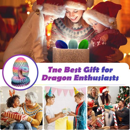 1 zestaw 3D drukowanych figurek jajek węża ruchome stawy figurka skorupki jajka węża zabawka fidget jajko węża z ruchomym wężem wewnątrz dekoracja pulpitu