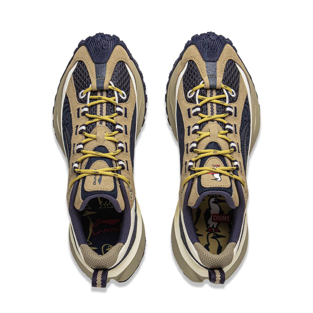 Chums X Li Ning Explorer CRC Collaboration Series Trendy Sports Shock Absorbing Low Top Running Shoes Unisex Sneaker Light-Chestnut-Brown AZGV109-2