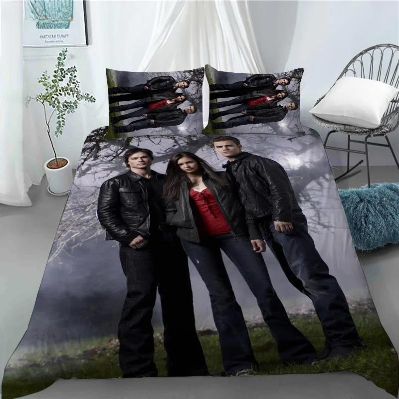 Damon Salvatore The Vampire Diaries Copripiumino Federa Set Biancheria da Letto Decorazione Camera da Letto Adulti Bambini Singola Doppia