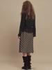 Cecese String Check Midi Skirt Black