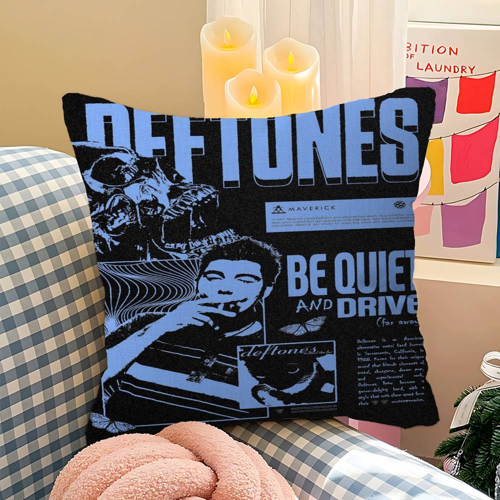 Classic Band D-Deftones Office Cushion Pillowcase Car Cushion Cover45X45CM Lumbar Pillowcase Sofa Pillowcover