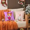 Cute Cartoon Dog Art Combination Pillow Case Pattern Printed Pillowcase for Living Room Sofa Cushion Cover & Bedroom Decor
