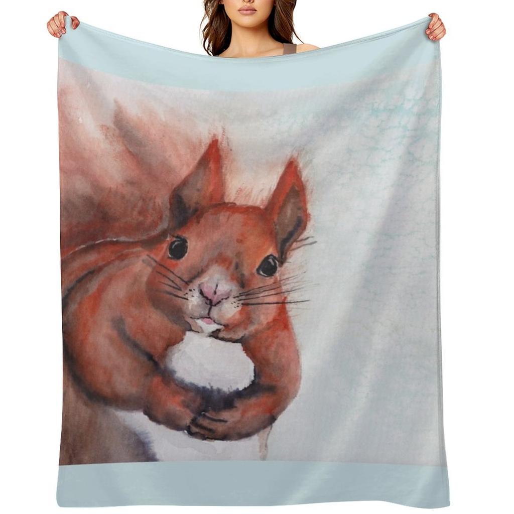 Squirrel I Throw Blanket Quilt Plush Bed Plaid for Winter Blankets