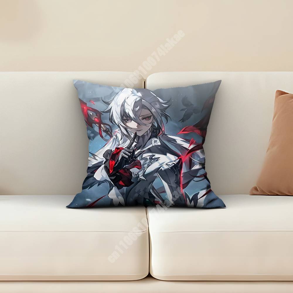 Genshin Impact Arlecchino The Knave Sofa Couch Pillow Cover Cushion Case Cozy Bedroom Accent Studio Furnishing