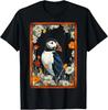 Puffin Nature Art Bird Animal Flowers Graphic Puffin T-Shirt