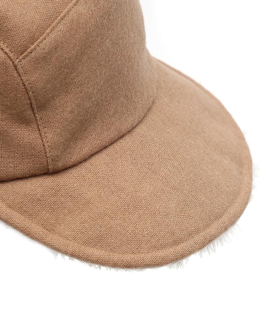 Eondeokeonteulolseutyudio Winter Reversible Fur Hat Trapper Hat / Reverse Fur / Flannel Beige