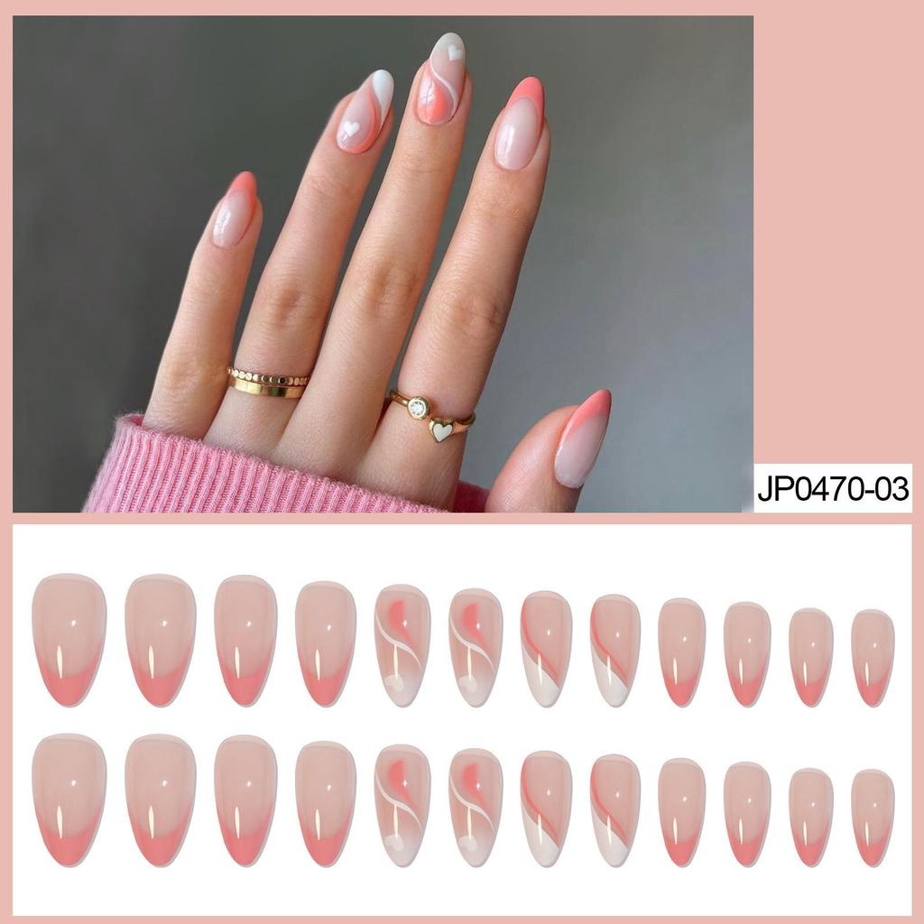 European & American Ballet-Coffin Fake Nails with Manicure Nail Art Stickers