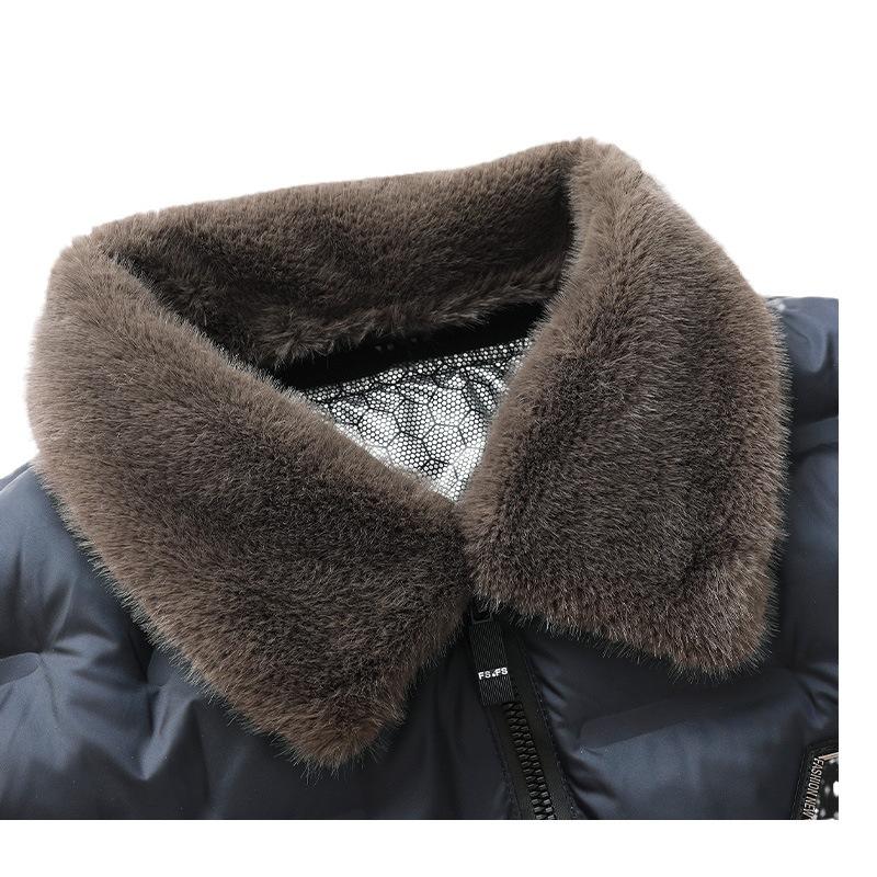 Vieille veste rembourrée en coton pour hommes, col en laine rembourré, vêtements rembourrés en coton graphène d'hiver