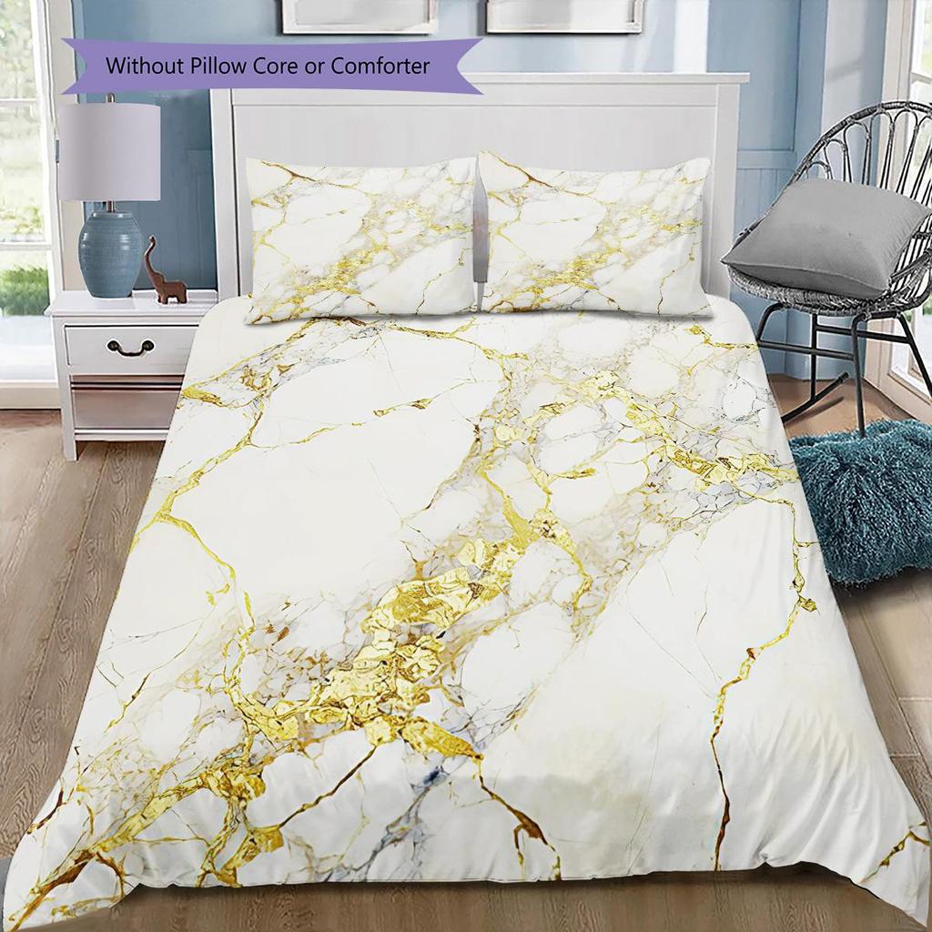 1PC Abstract marble pattern Bedding Quilt Set Quilt Cover Pillowcase Home Decoration Birthday Gift (1 * duvet cover + 2 * pillowcase, without core)