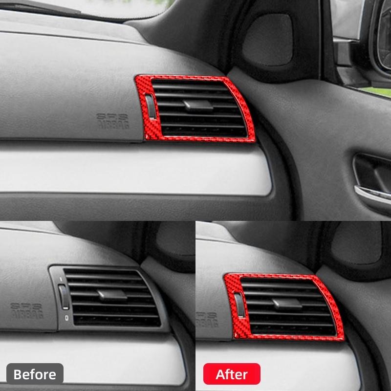 For BMW 3 Series E46 1999-2004 Accessories Carbon Fiber Car Dashboard Panel Left and Right Air Vents Trim Frame Cover Stickers
