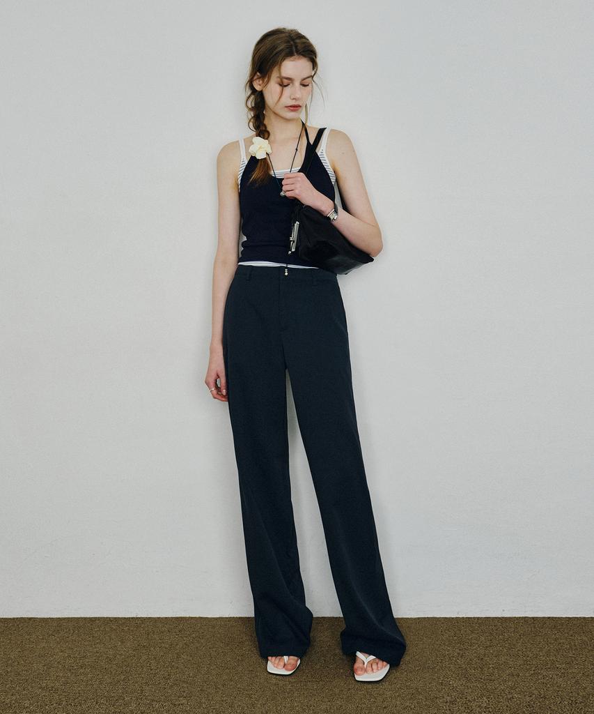 MONGDOL Essential Straight Pants Navy Mdpt051Navy