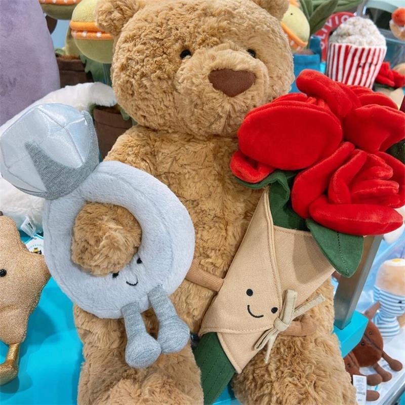 Urocza Pluszowa Lalka Pierścionek z Diamentem Zabawka Brelok Wisiorek Ozdoby do Zawieszenia na Torbie Zawieszka do Plecaka Dziewczęcy Breloczek Prezent na Walentynki Boże Narodzenie