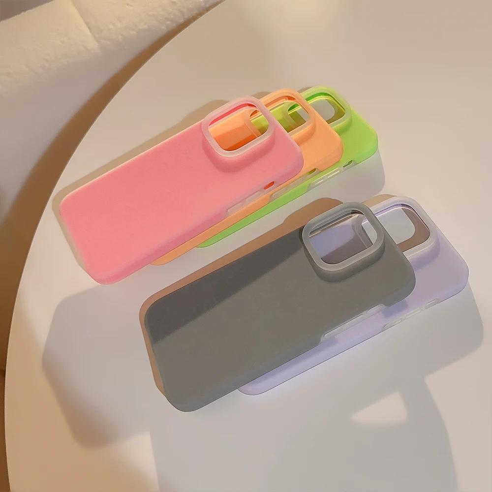 Silicone Fruit Juice Candy Color Phone Case for IPhone 15 14 13 12 Promax Liquid Jelly Trendy Full Cover 15promax Cute Simple