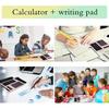 Desk Calculator, Desktop Small Calculators with Writing Notepad, Basic 4-Function Math Large Button Calculator, School Supplies for Kids, Middle/High