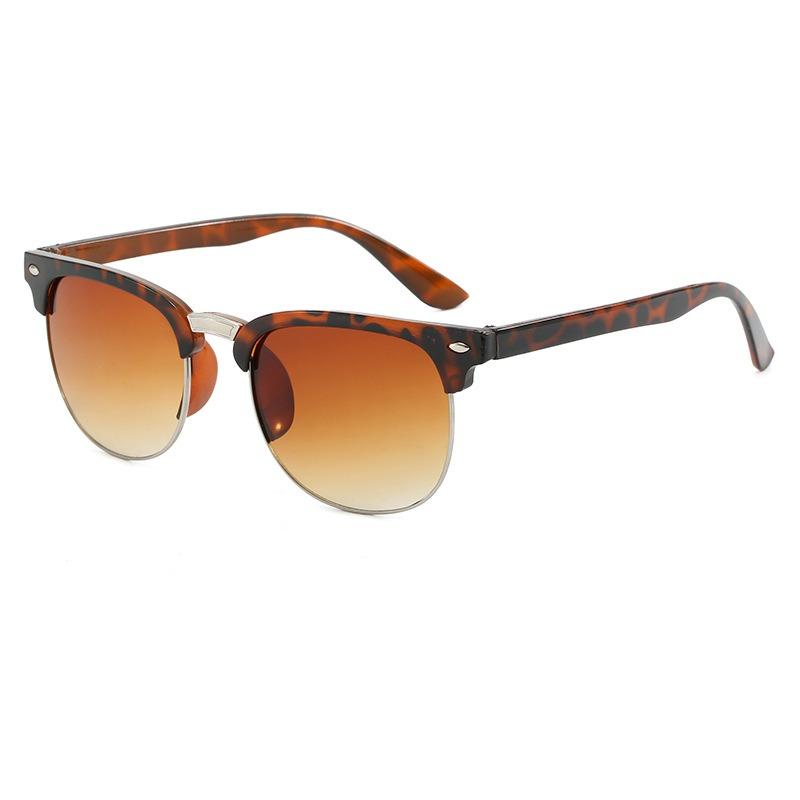 Classic Retro Half Frame Sunglasses Fashion Men Women Large Frame Sun Glasses Outdoor Travel Driving Sunglasses UV400 Protection