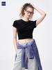 Uniqlo Gu Sheer Velour Cropped T shirT