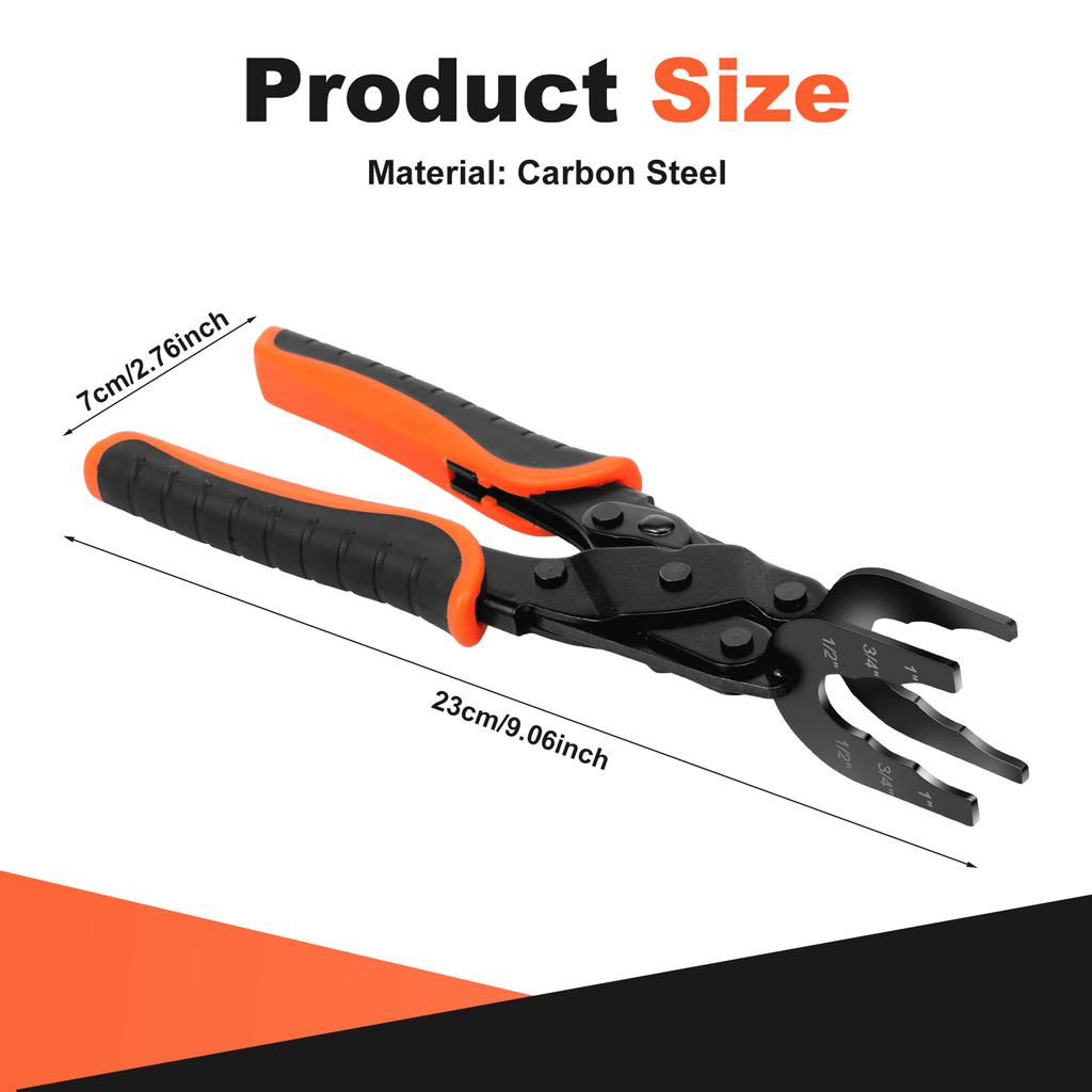 1 Pc Carbon Steel Pipe Disconnect Pliers for 1/2" 3/4" 1" Anti Deformation Push to Connect Removal Tools for PEX PVC Copper Pipe