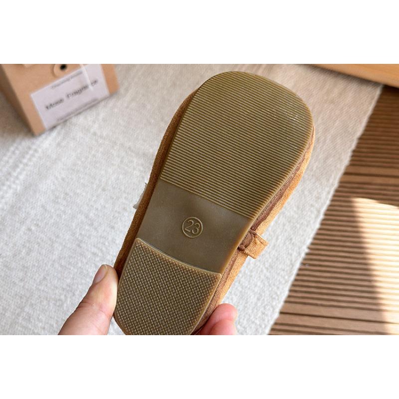 Korean Style Girls Leopard Print Soft Sole Princess Casual Flat Leather Shoes