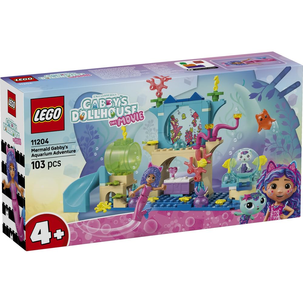 LEGO Gabby's Dollhouse: Mermaid Gabby's Aquarium Adventure - Toy, Birthday Present, Building Blocks, Educational Toy for Boys and Girls, Ages 4, 5, 6,