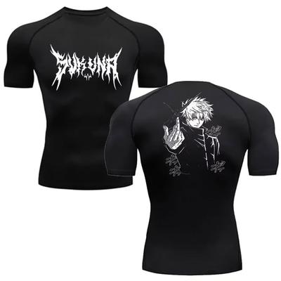 Herren Sommer Fitness Studio Sport Laufen Schweißresistent T-Shirt Feuchtigkeitsableitend Kompressionsshirt Kurzarm Schweißabsorbierend Enganliegend