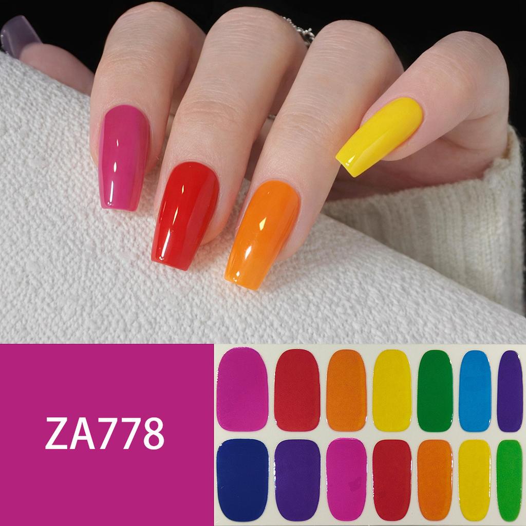 ZA Skin Brightening Waterproof No-Cure Full Cover Gel Nail Wraps, Luxury Minimalist Nail Stickers, Nail Patch Films