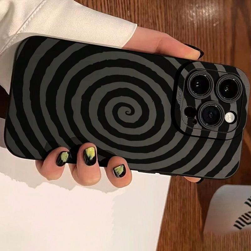Creative Spiral Pattern Graphic Phone Case For iPhone 16 15 14 13 12 11 X XR XS SE2 SE 8 7 Plus Pro Max Mini Silicone Back Cover