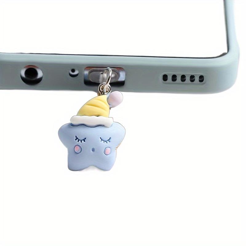1pc Cartoon Sleeping Hat Star/Moon Mobile Phone Dust Plug For IPhone/Type-C Mobile Phone Port