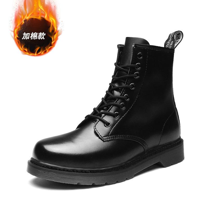 Leather Martin Boots Men's British Leather Boots Medium and High Top Spring and Autumn Large Size Boots Large Size Martin Shoes