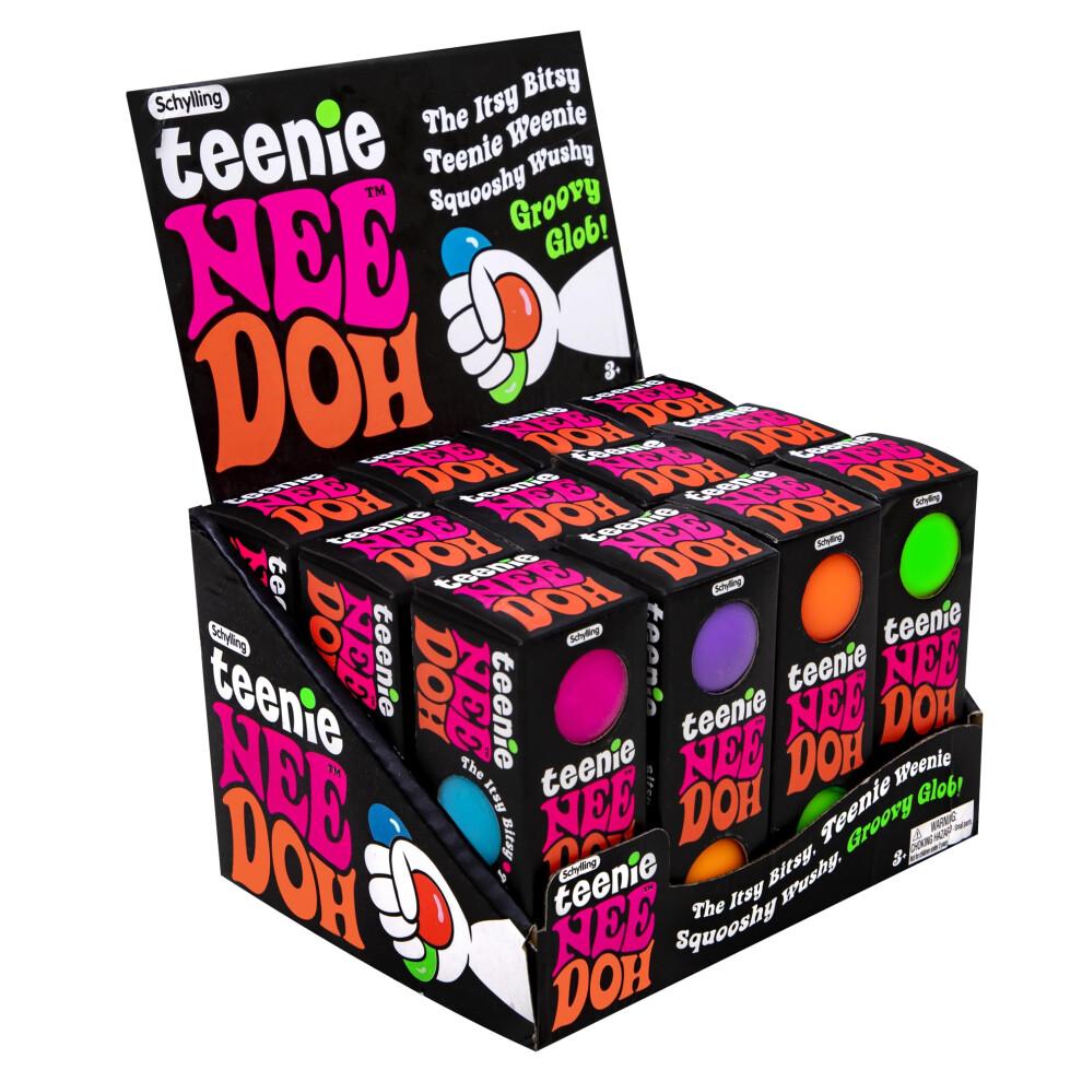 Schylling Teenie Nee Doh Pack of 3 Stress Balls - Micro NeeDoh Ball Fidget Toy To De Stress & Relieve Anxiety, Non-Toxic Dough Material