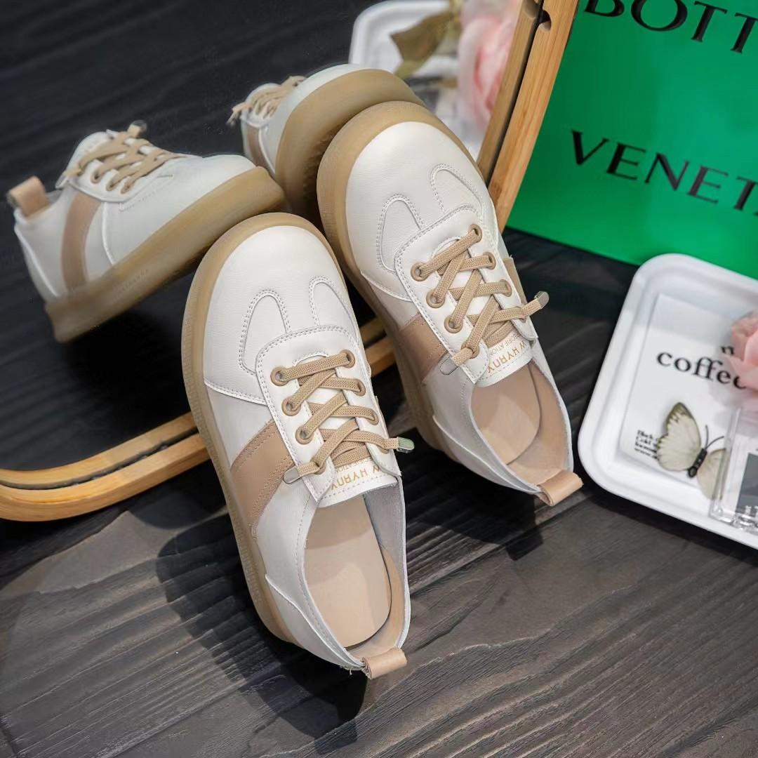 

Women s leather versatile casual shoes spring new sports shoes women s soft-soled running shoes 40 абрикосовий