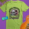 Funny Skull Mom T-Shirt: Gentle Parenting Dropout, Retro Floral Graphic